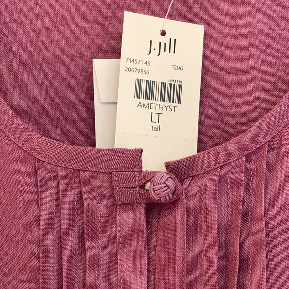 J. Jill Amethyst Linen Blouse. Size LT - Picture 3 of 6